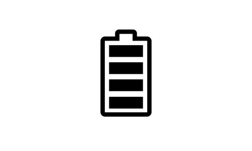 Symbol einer Batterie mit vier Balken, das einen vollständigen Ladezustand darstellt.